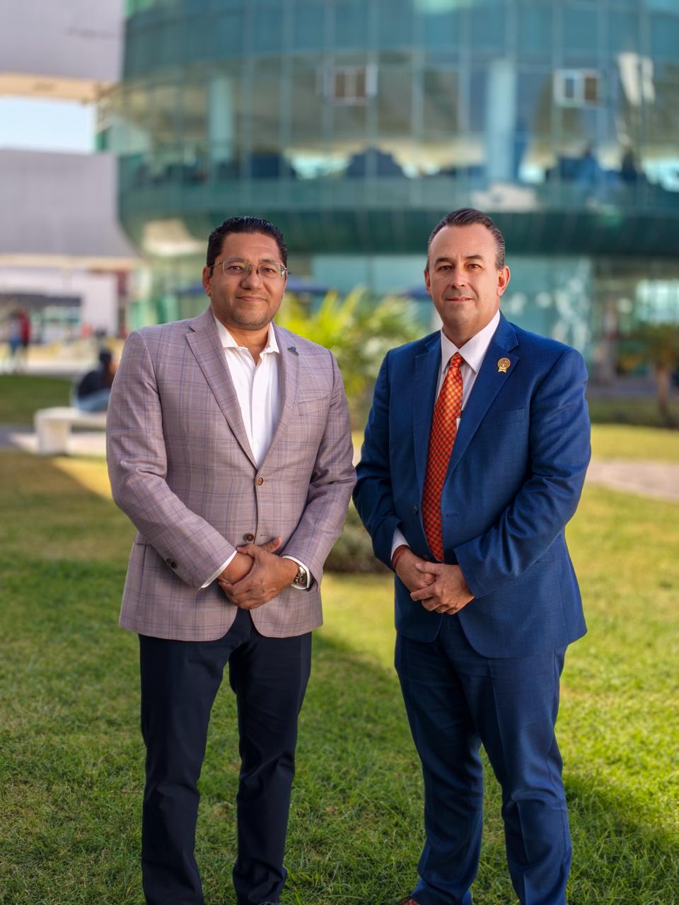 Nuestro rector, doctor José David Ortega Cerecedo, recibió en La Inter a Héctor Landero, candidato a la presidencia de CANACO Puebla