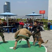 La Unidad Canina K9 de San Andrés Cholula, ofreció una demostración a Prepa Inter
